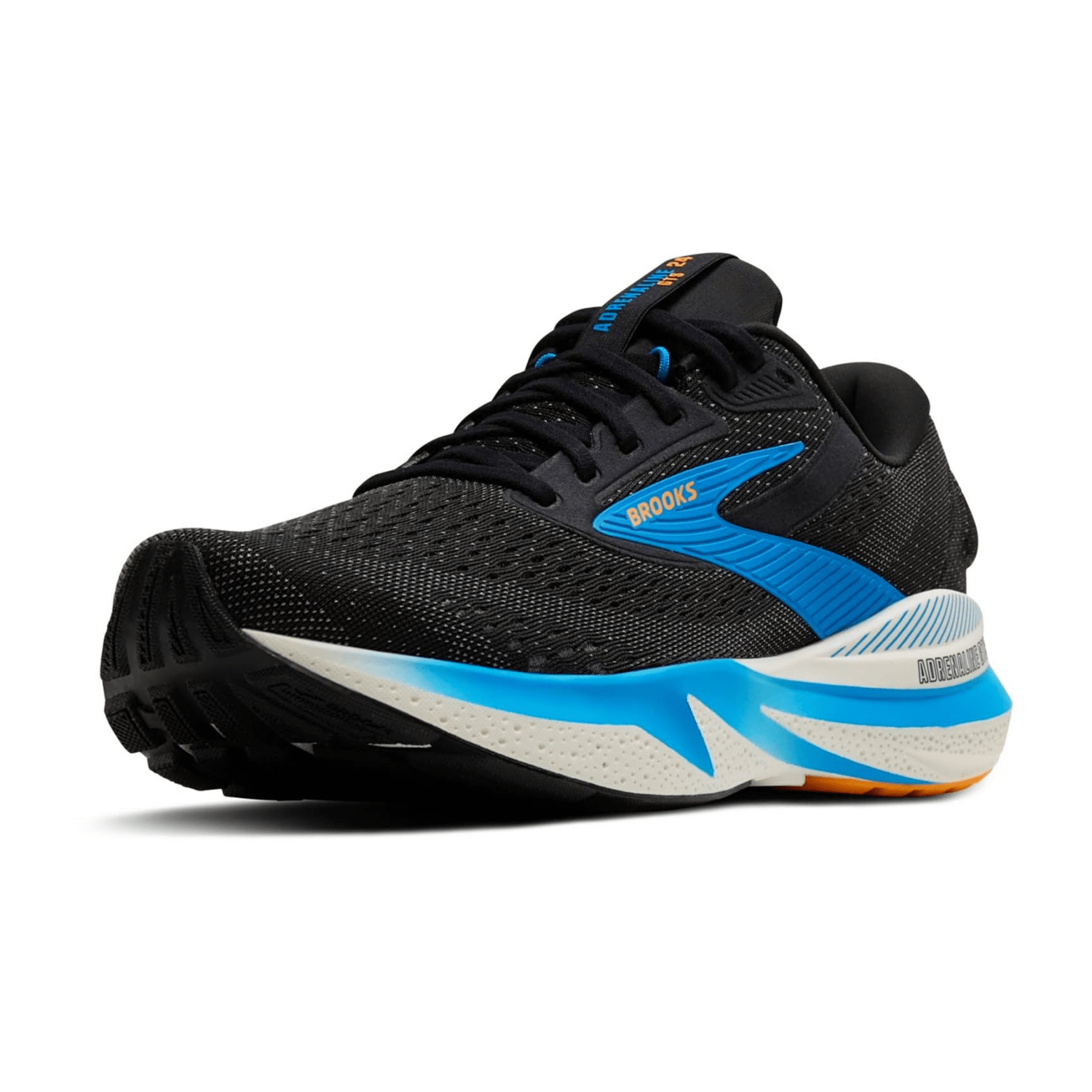 Brooks Adrenaline GTS 24 Men's Running Shoes in Black/Ebony/Cloisonne, Synthetic Upper with Rubber Sole