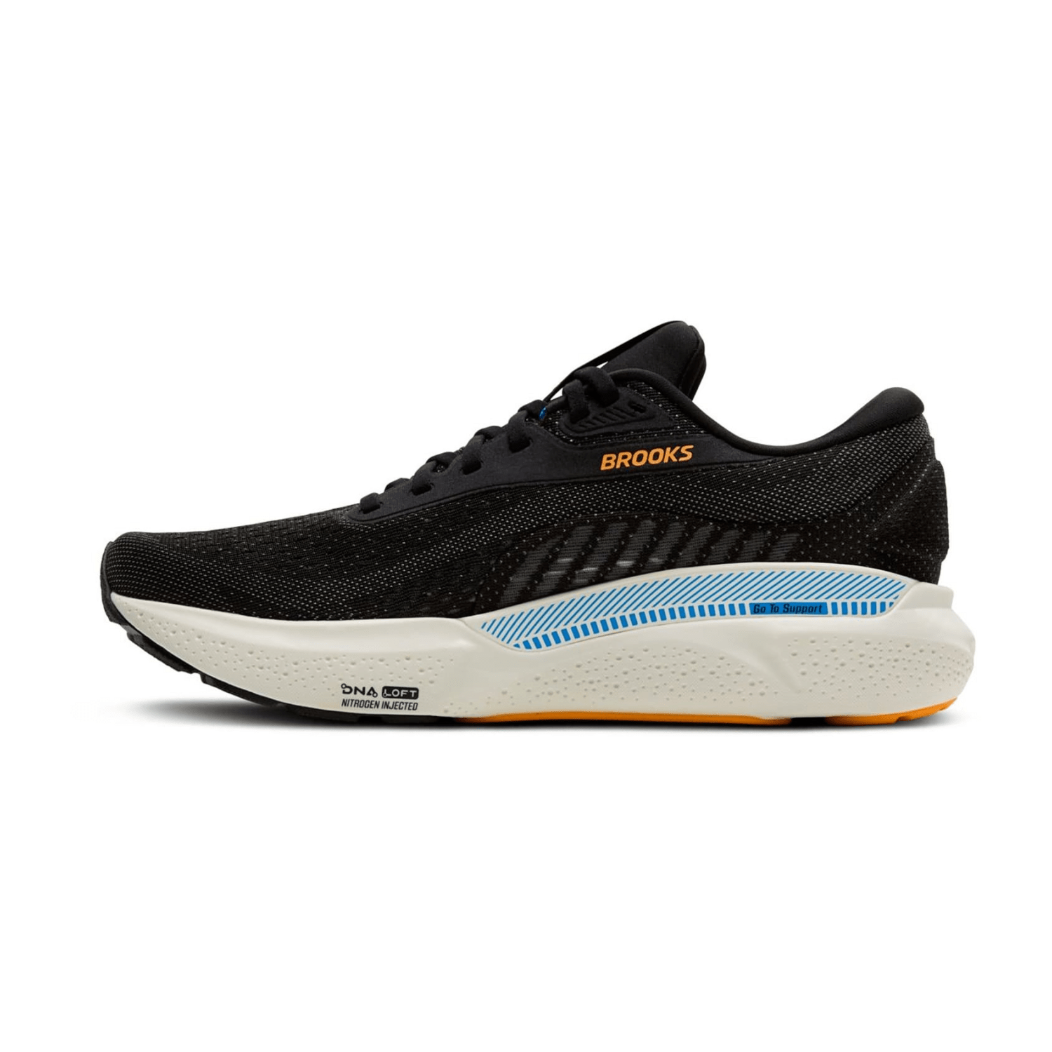 Brooks Adrenaline GTS 24 Men's Running Shoes in Black/Ebony/Cloisonne, Synthetic Upper with Rubber Sole