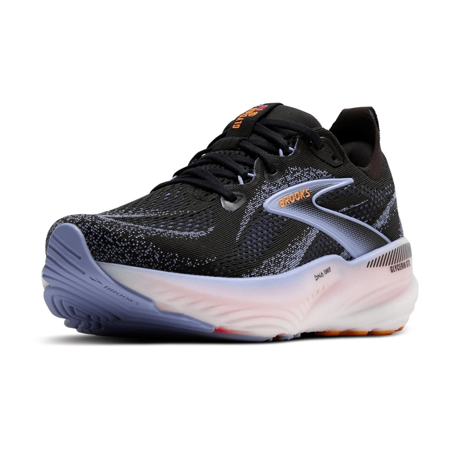 Brooks Glycerin GTS 22 Women's Running Shoes - Black, Blue Heron, Orange Synthetic