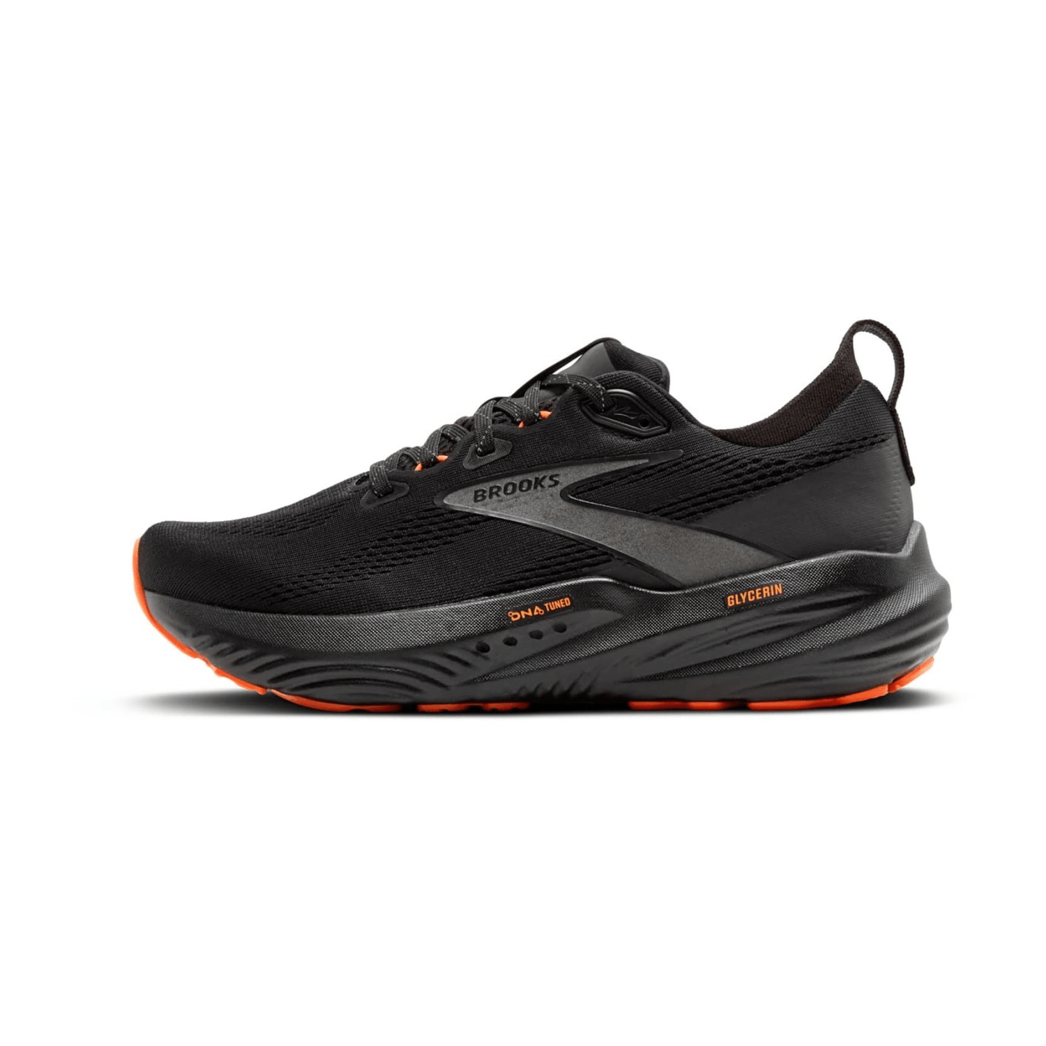 Brooks Glycerin 22 Men's Running Shoes - Athletic Sneakers in Black/Orange Synthetic