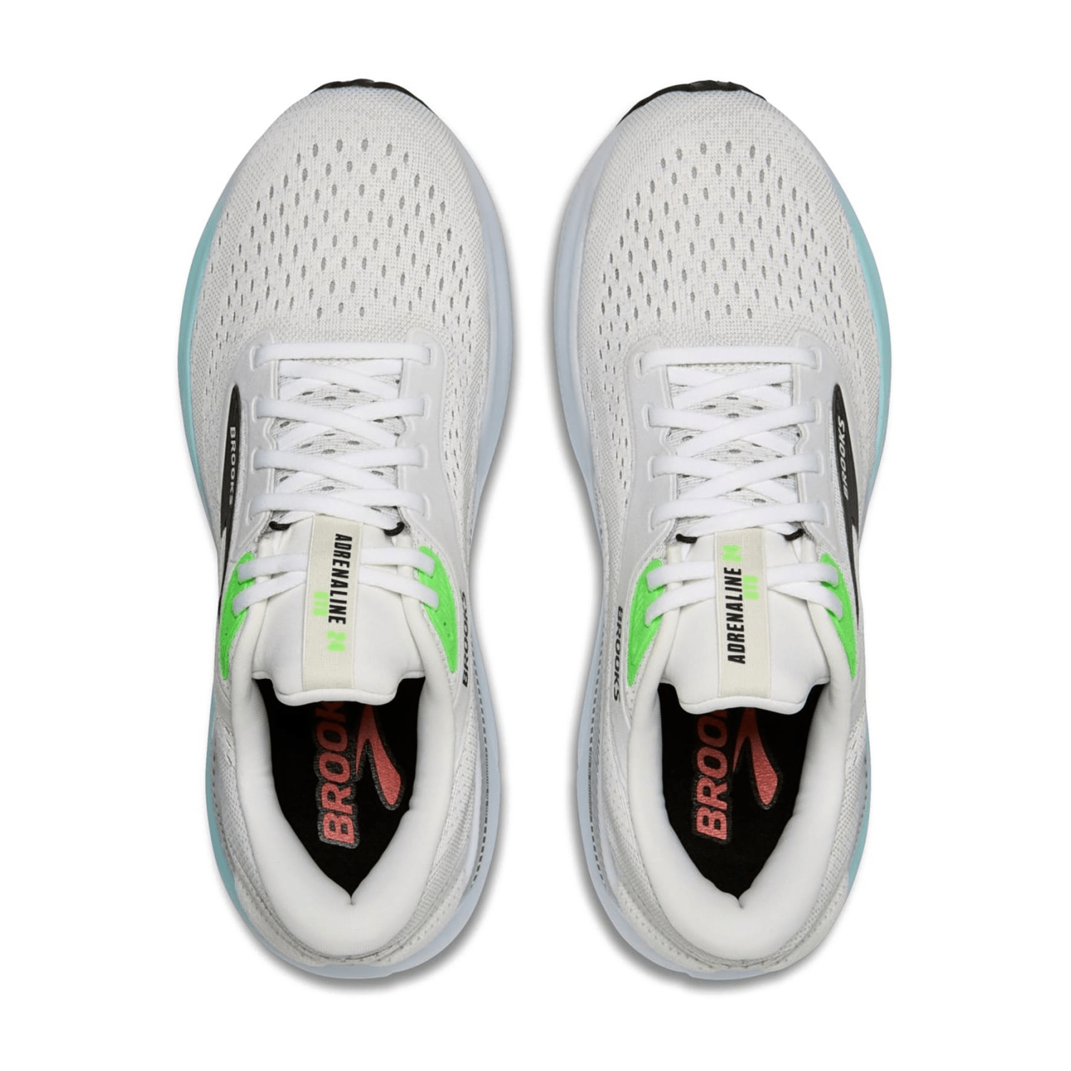 Brooks Adrenaline GTS 24 Men's Running Shoes, Lace-Up, White/Gecko/Atomizer, Synthetic