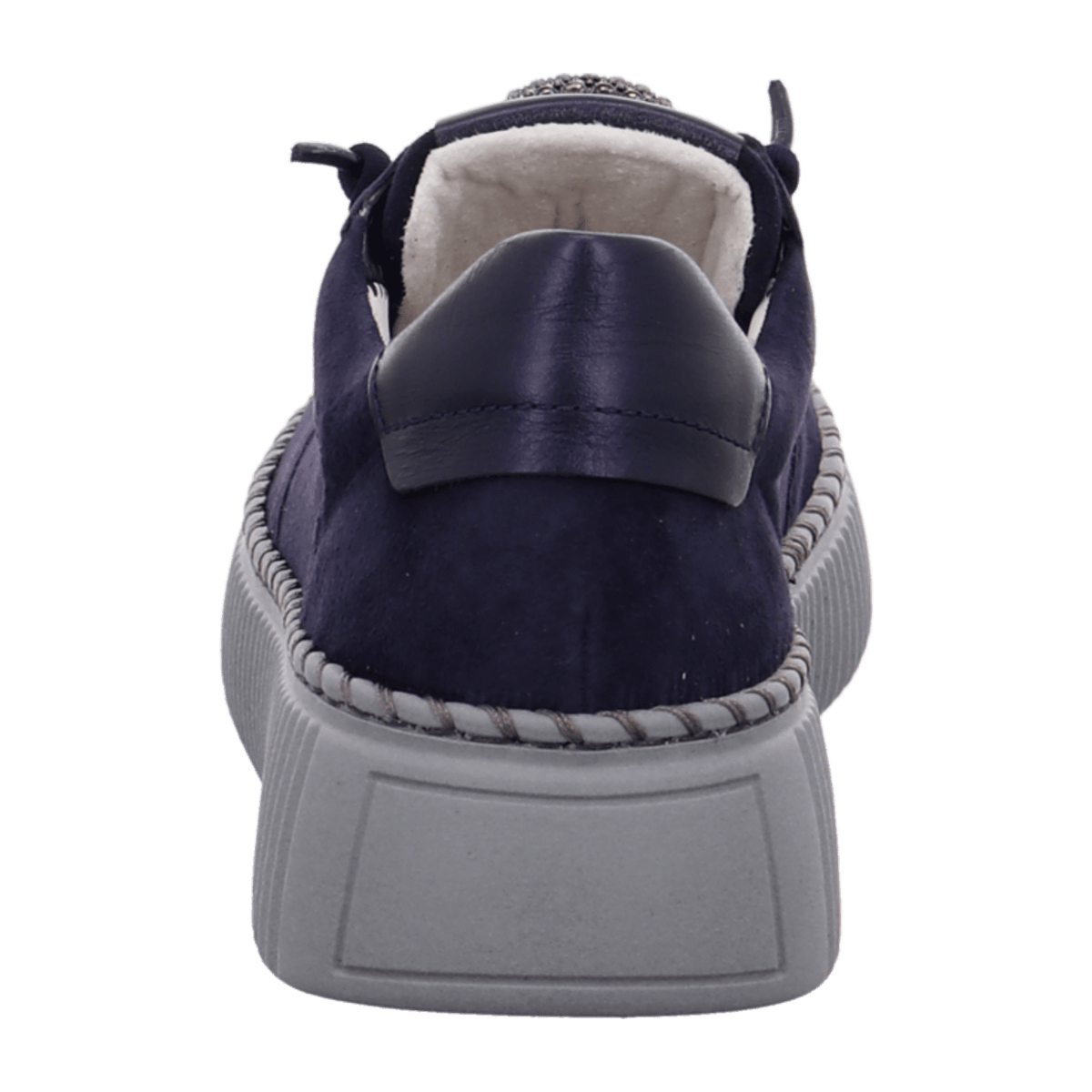 Gabor Women's Low-Top Sneakers - Blue Suede Lace-Up Comfort Shoes