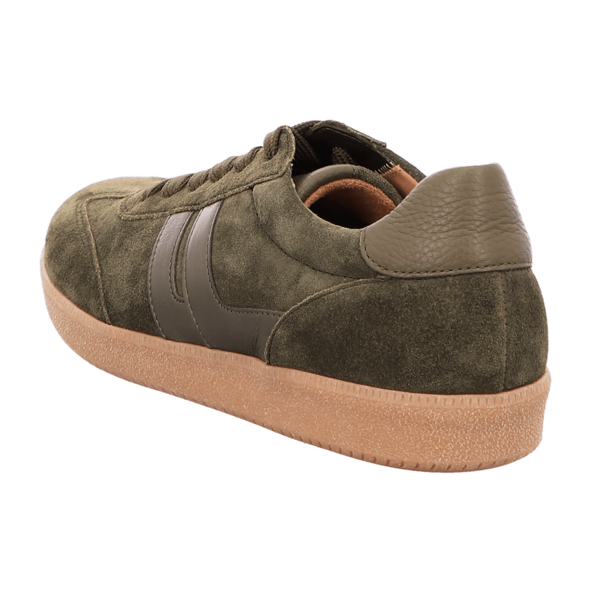 Gabor Women's Low-Top Sneakers Olive Suede Lace-Up Comfort Shoes