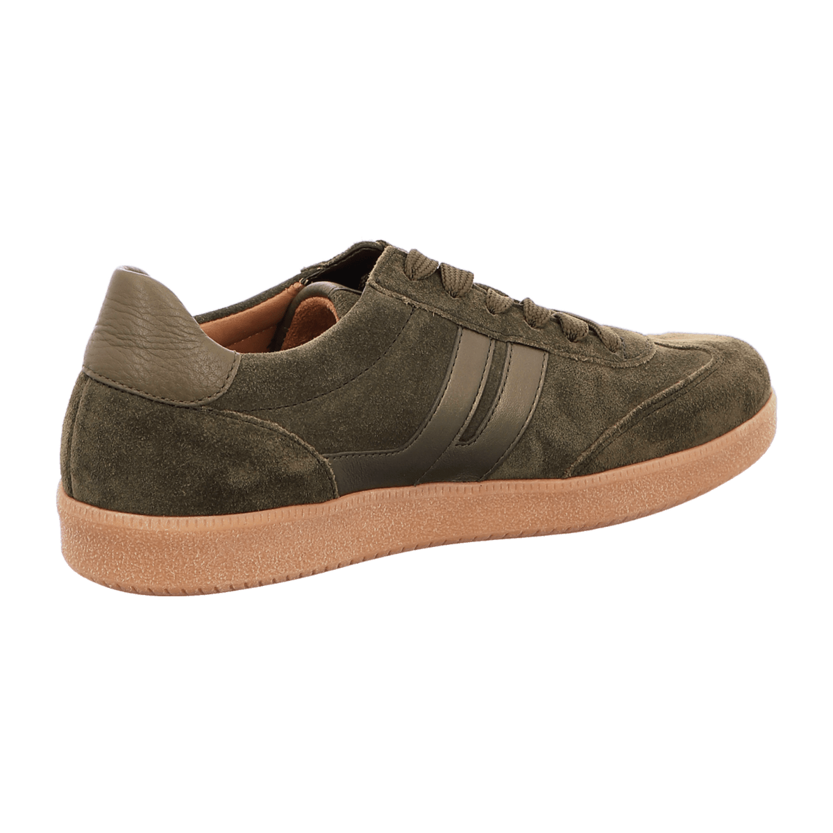 Gabor Women's Low-Top Sneakers Olive Suede Lace-Up Comfort Shoes