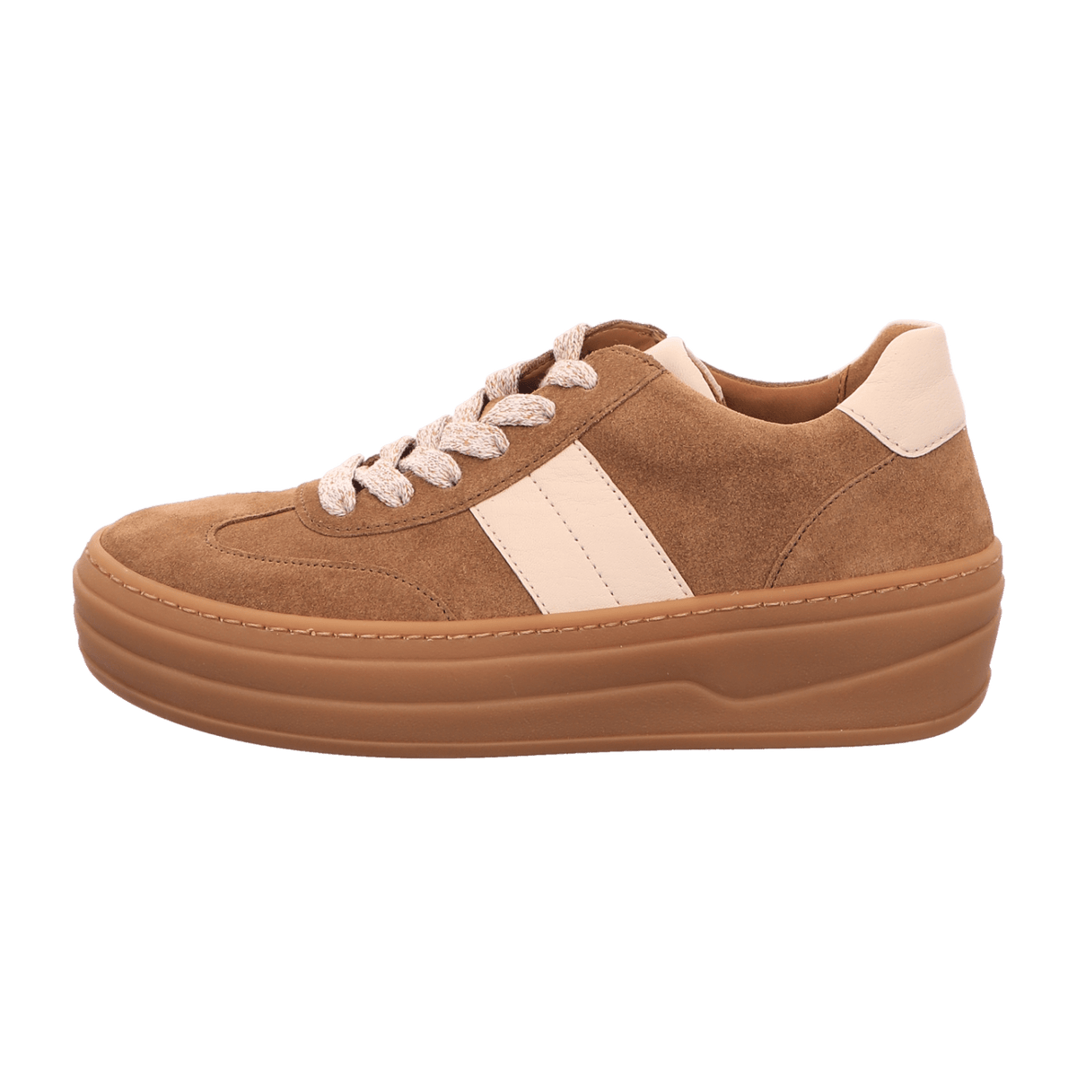 Gabor Women's Low-Top Sneakers Lion Panna Suede Lace-Up Comfort Shoes