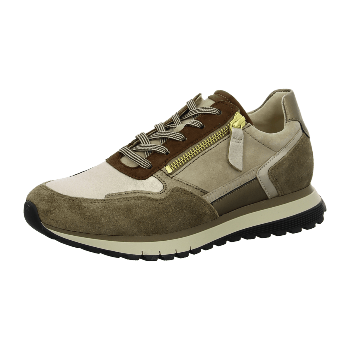 Gabor Women's Beige Suede Fashion Trainers with Leather Lining
