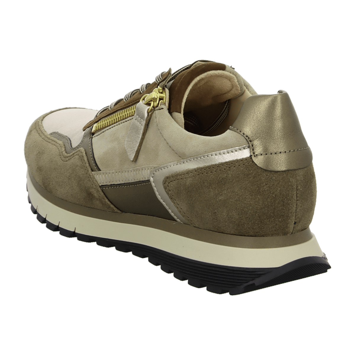 Gabor Women's Beige Suede Fashion Trainers with Leather Lining