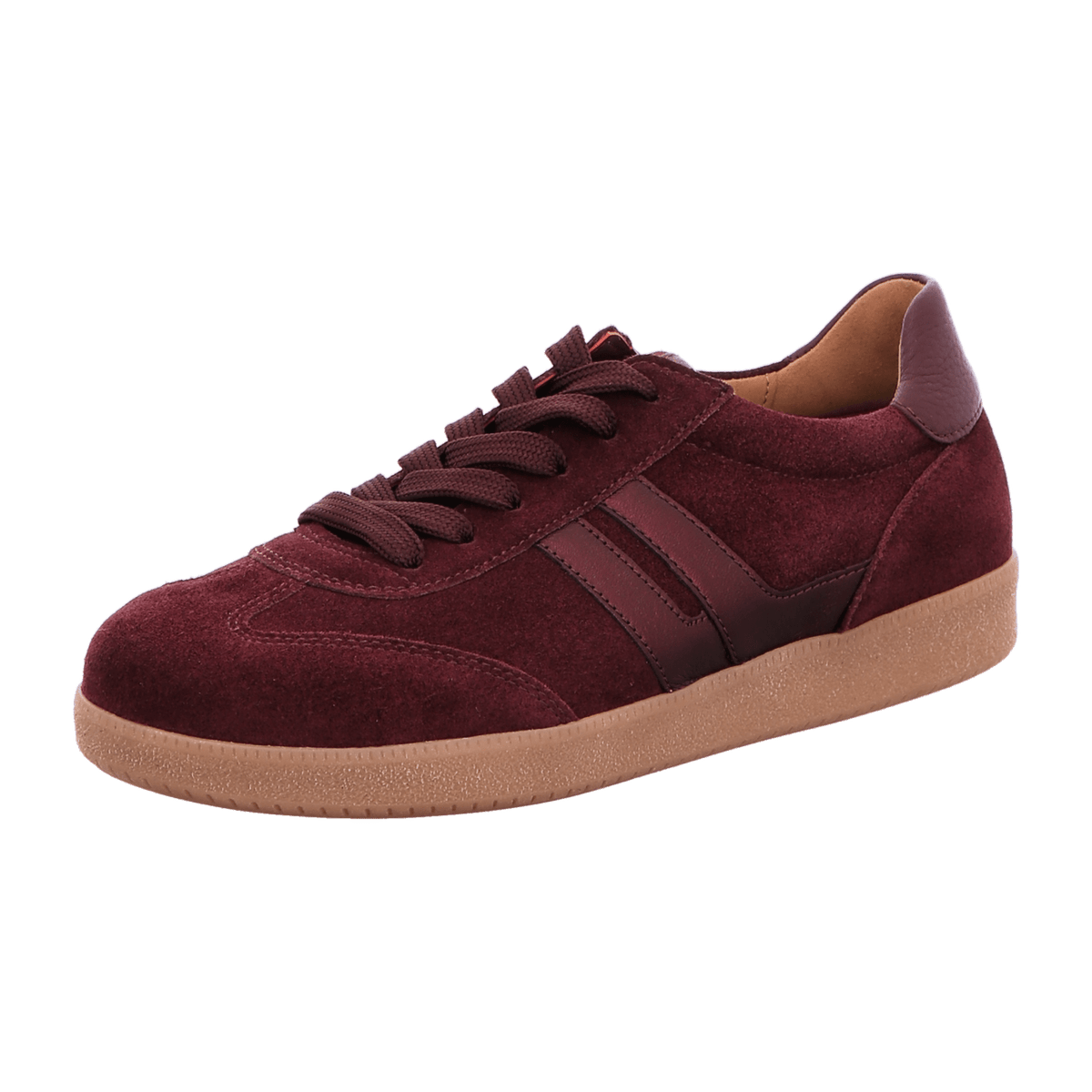 Gabor Women's Low-Top Sneakers - Mulberry Suede Lace-Up Comfort Shoes