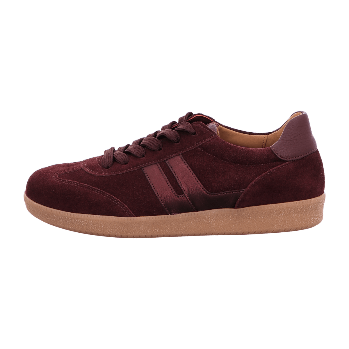 Gabor Women's Low-Top Sneakers - Mulberry Suede Lace-Up Comfort Shoes