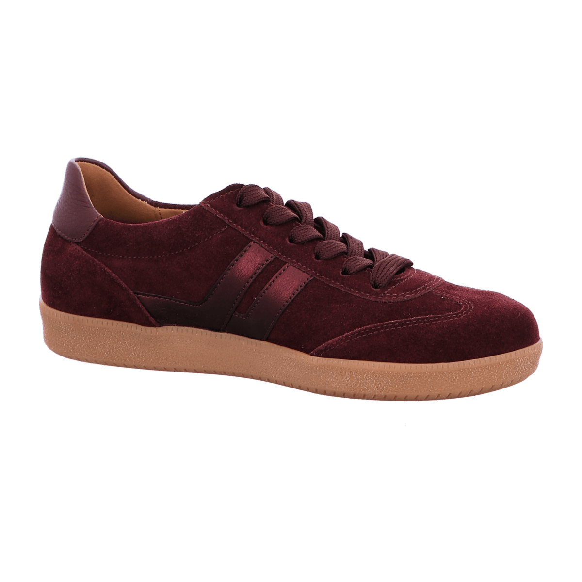 Gabor Women's Low-Top Sneakers - Mulberry Suede Lace-Up Comfort Shoes