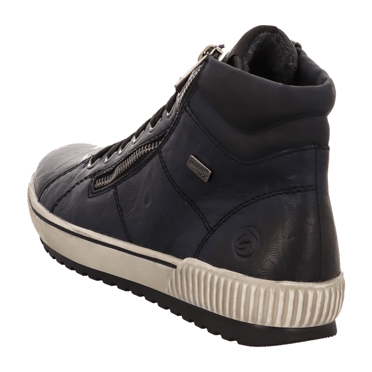Remonte Women's D0772 Ankle Boots Blue Leather - Water-Repellent Comfort