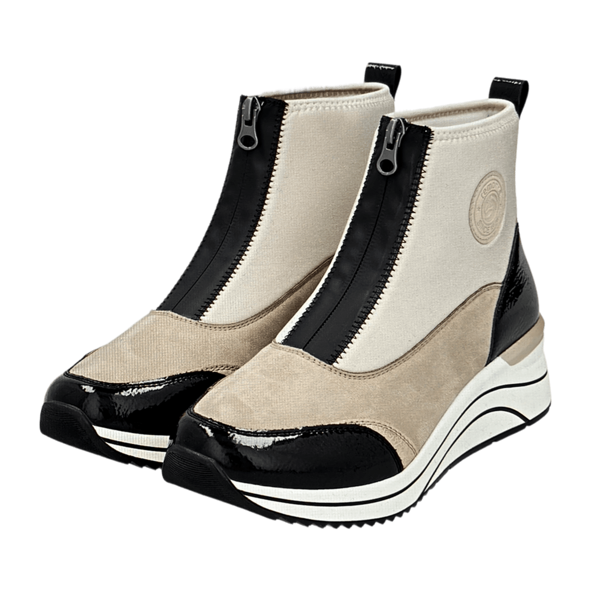 Remonte Women's Ankle Boots Beige - Comfort Booties with Removable Insole