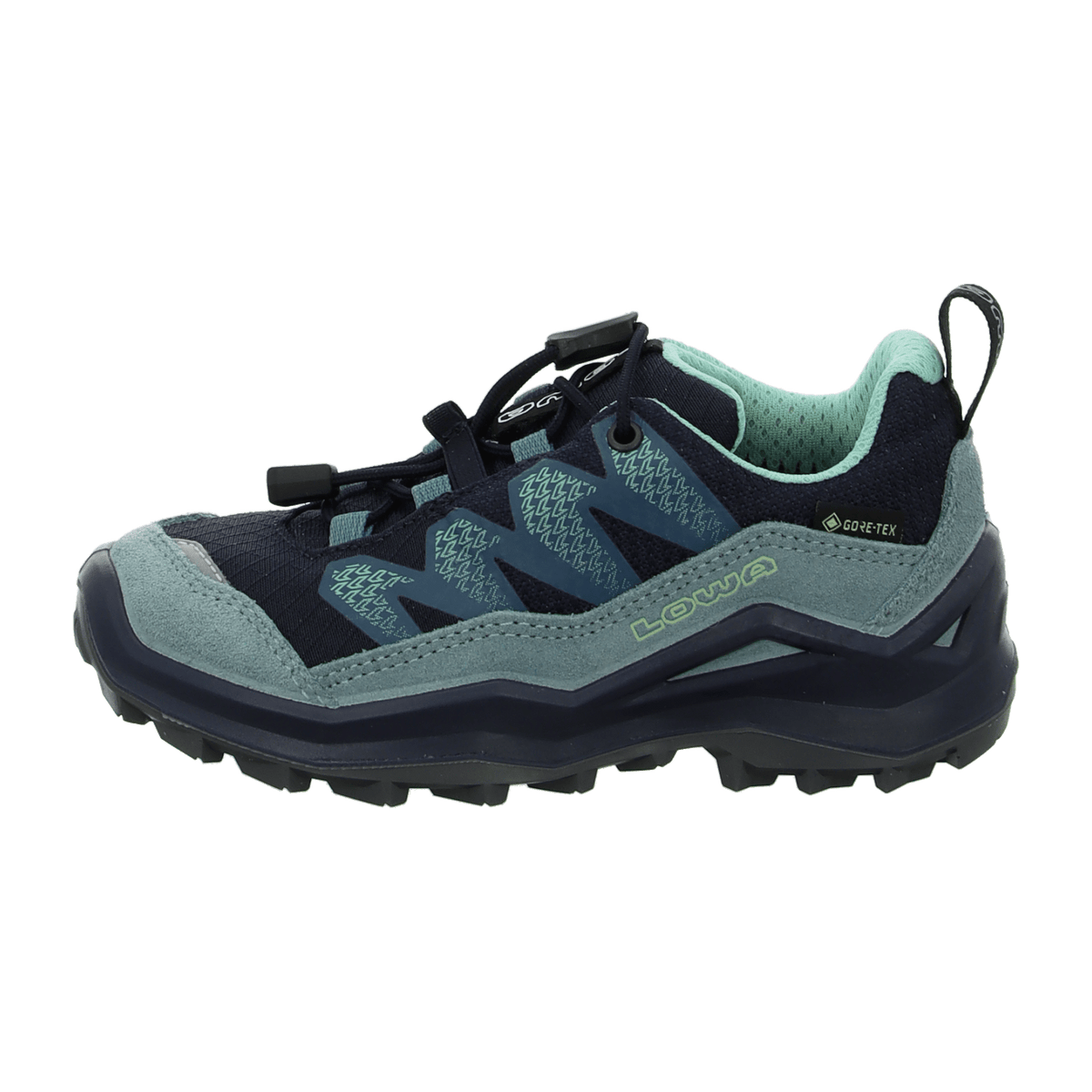 LOWA Maddox Pro GTX Lo JR Kids Hiking Shoes Navy Ice Blue Waterproof
