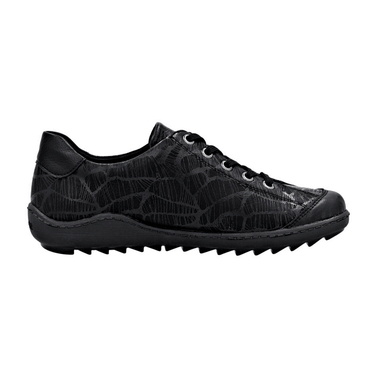 Remonte R1402-00 Women's Lace-Up Zip Shoes Black Water Resistant