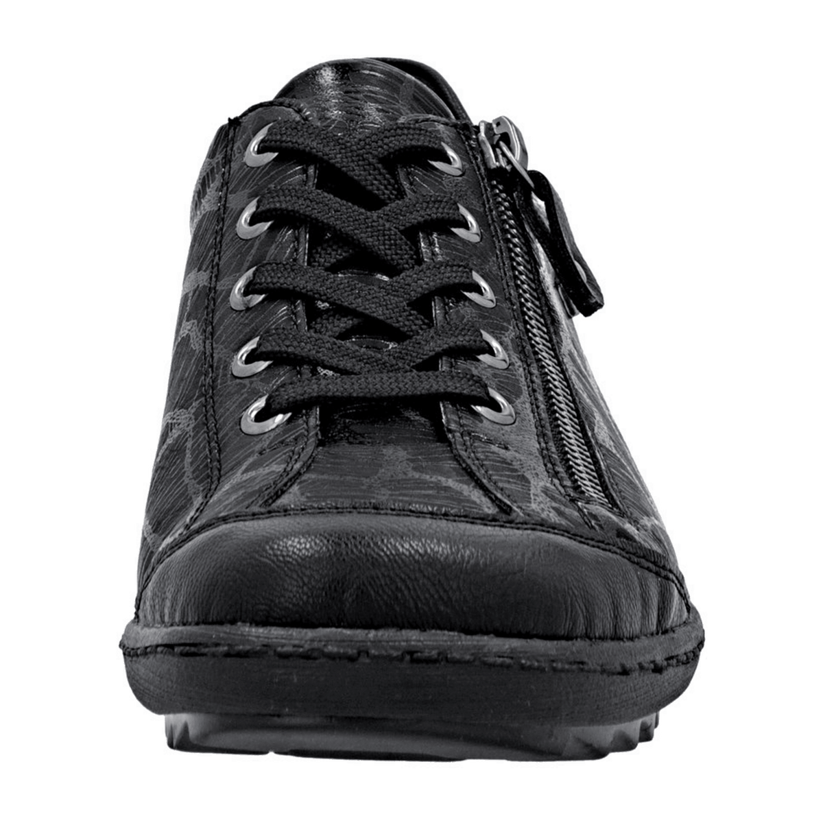 Remonte R1402-00 Women's Lace-Up Zip Shoes Black Water Resistant