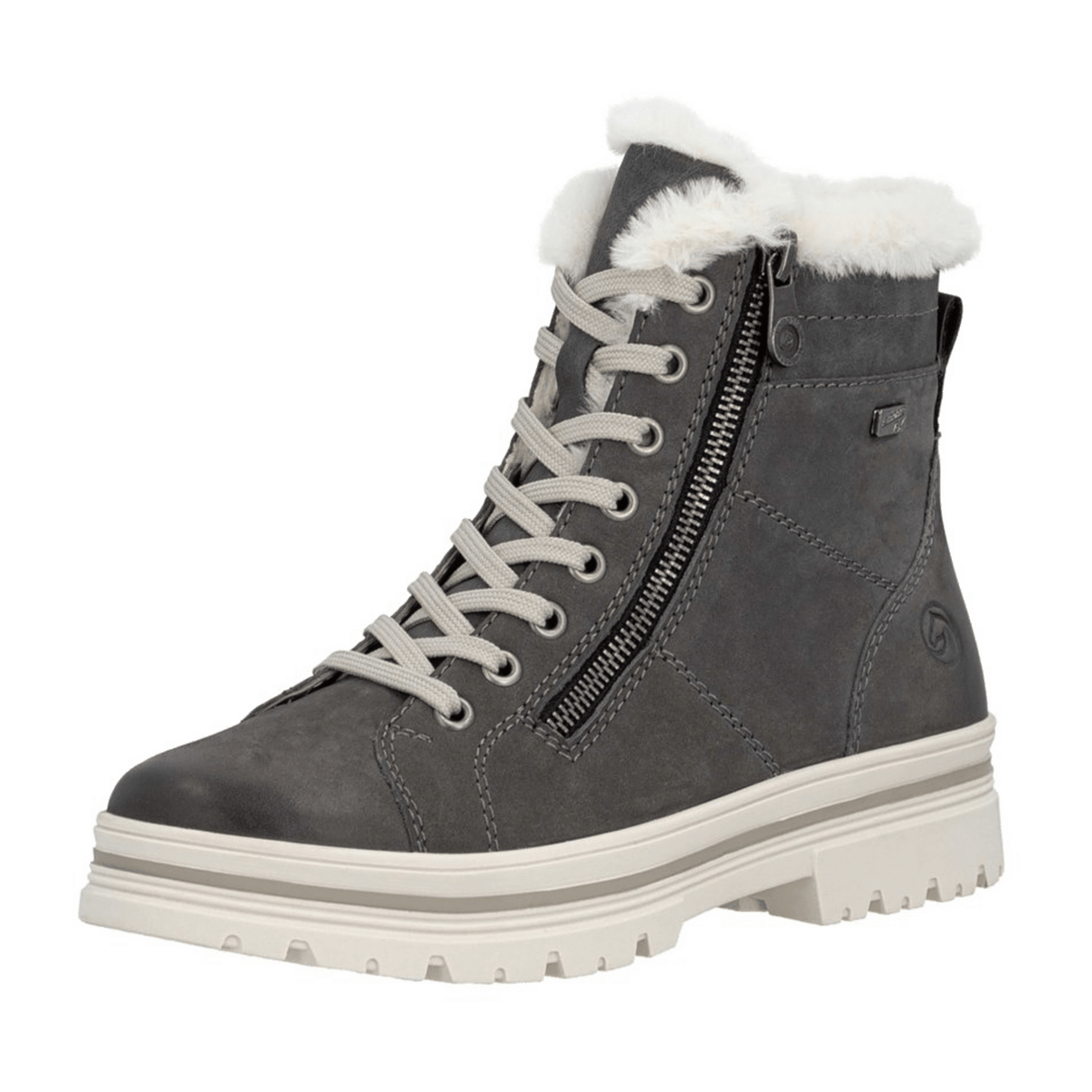 Remonte Women's Lace-Up Boots Grey - Warm Lined Winter Boots