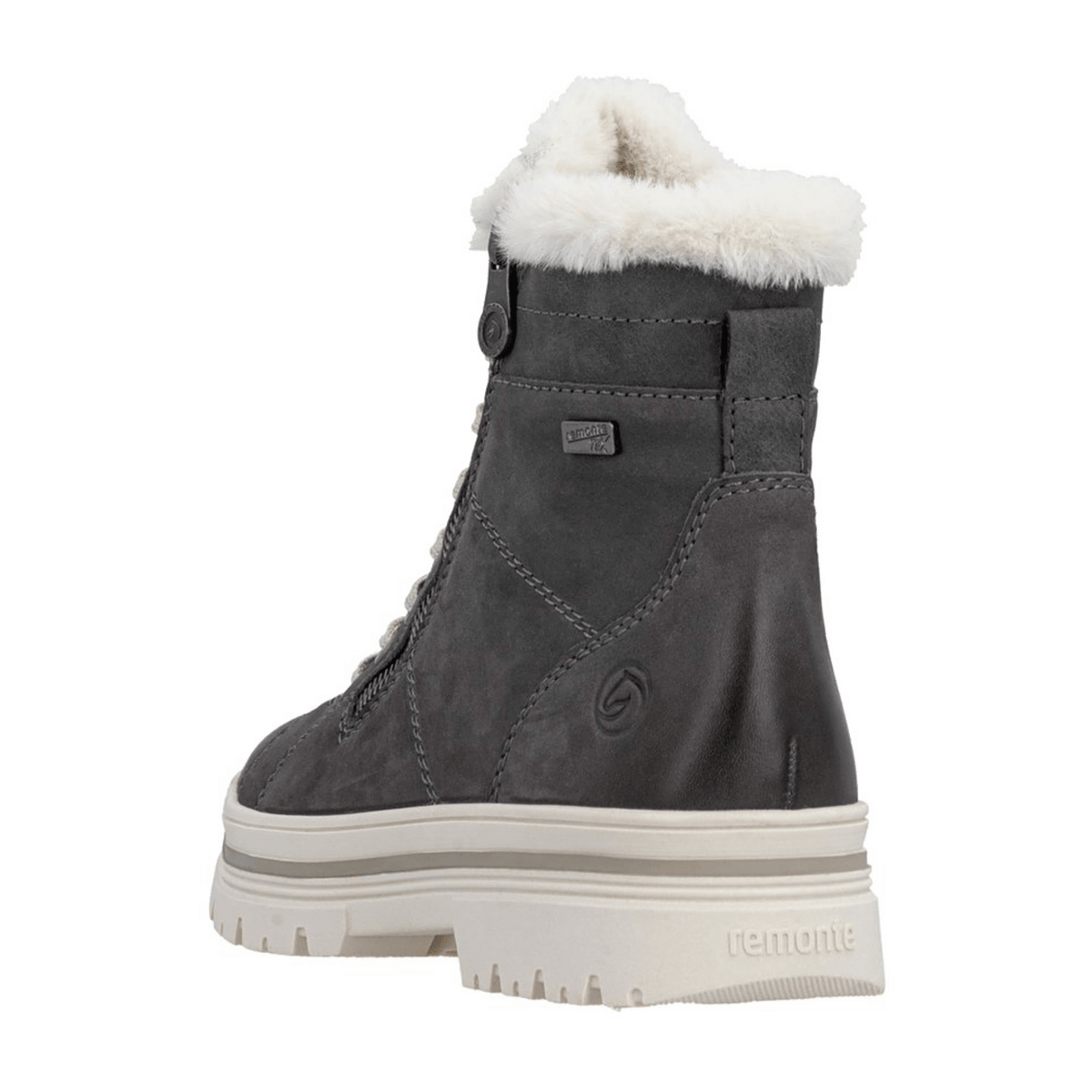 Remonte Women's Lace-Up Boots Grey - Warm Lined Winter Boots