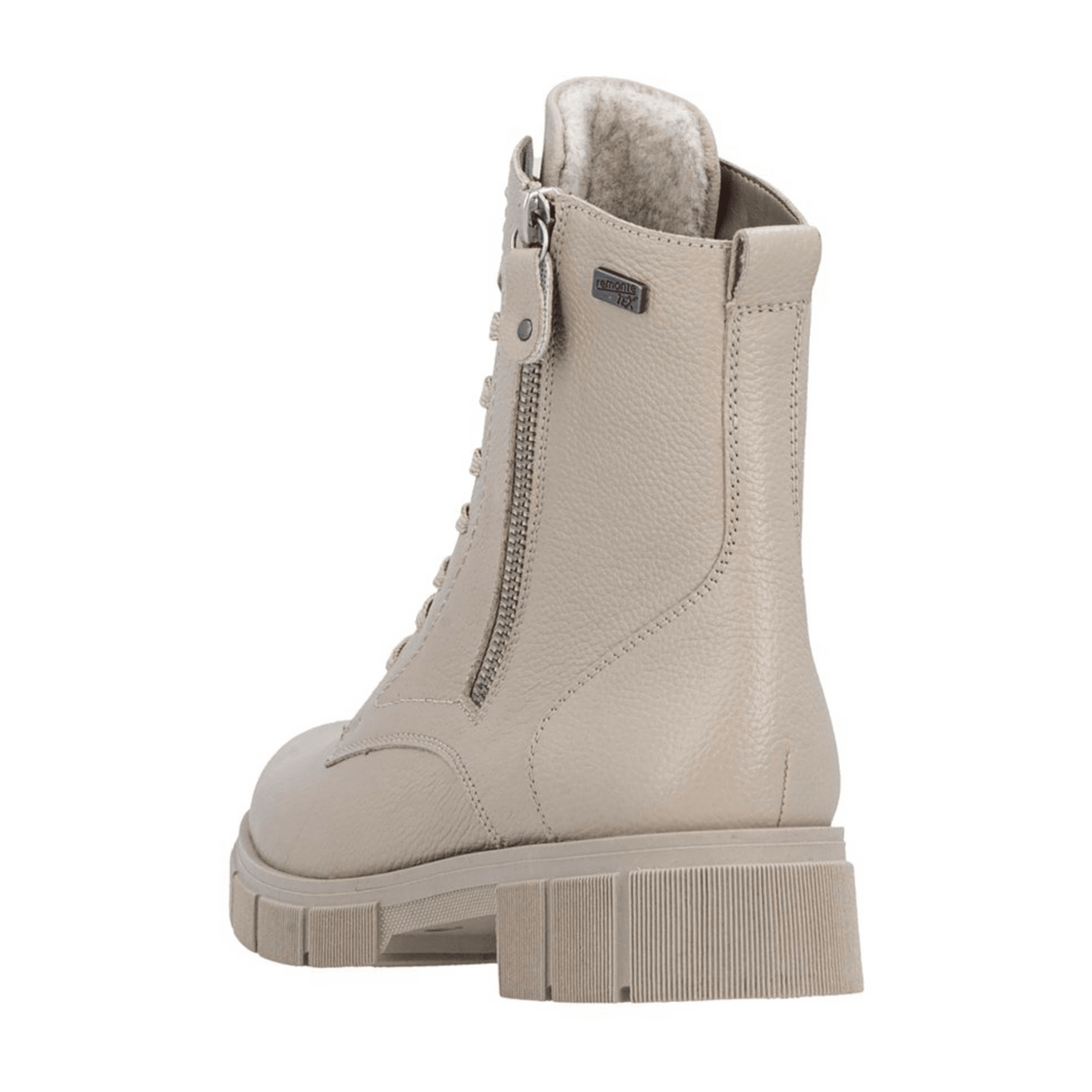 Remonte Women's Beige Leather Lace-Up Boots with Tex Membrane
