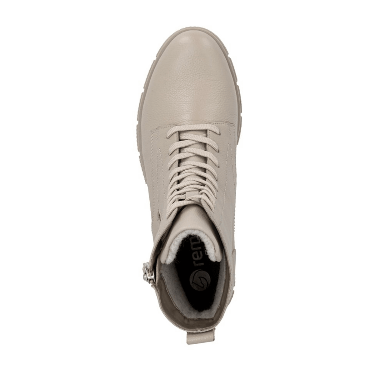 Remonte Women's Beige Leather Lace-Up Boots with Tex Membrane