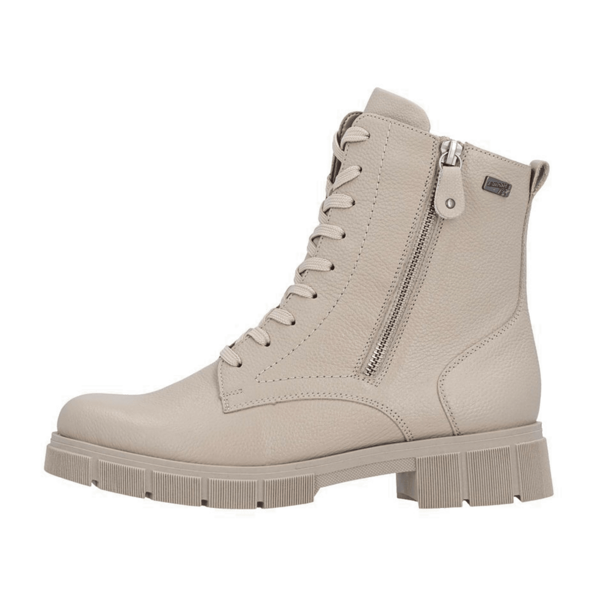 Remonte Women's Beige Leather Lace-Up Boots with Tex Membrane