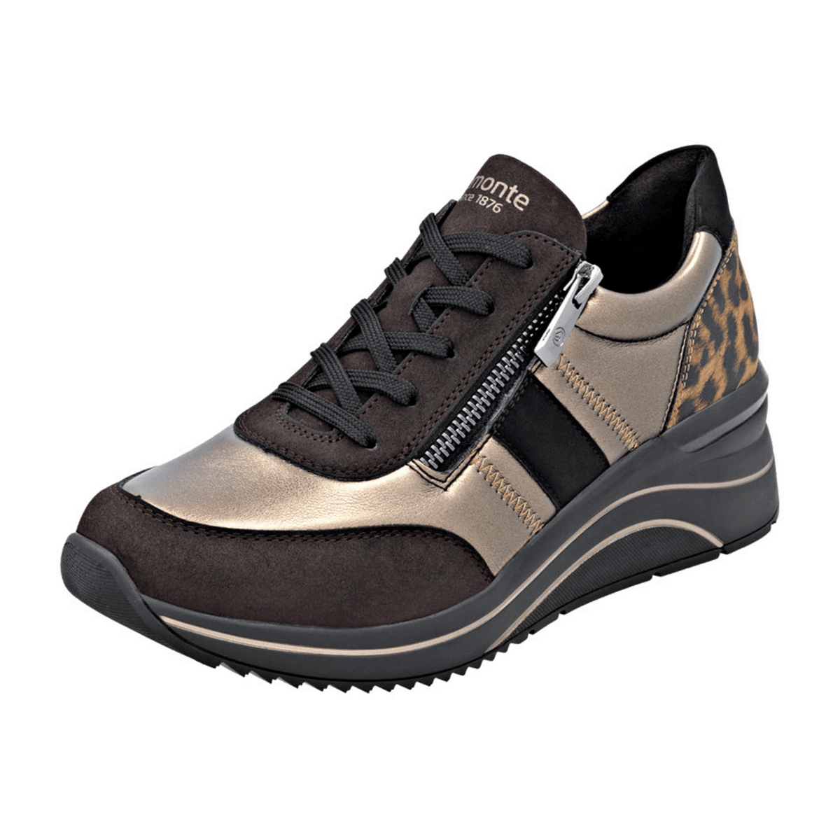 Remonte Women's D0T09 Metallic Low Trainers - Lite n Soft Sneakers with Removable Insole
