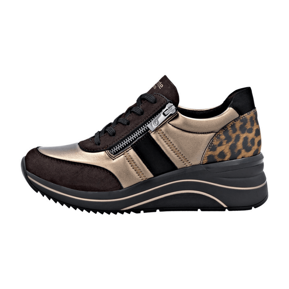 Remonte Women's D0T09 Metallic Low Trainers - Lite n Soft Sneakers with Removable Insole