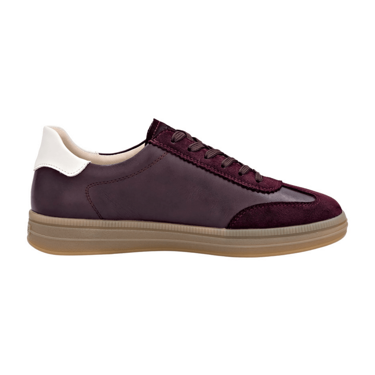 Remonte Women's Red Leather Fashion Trainers with Shock Absorption