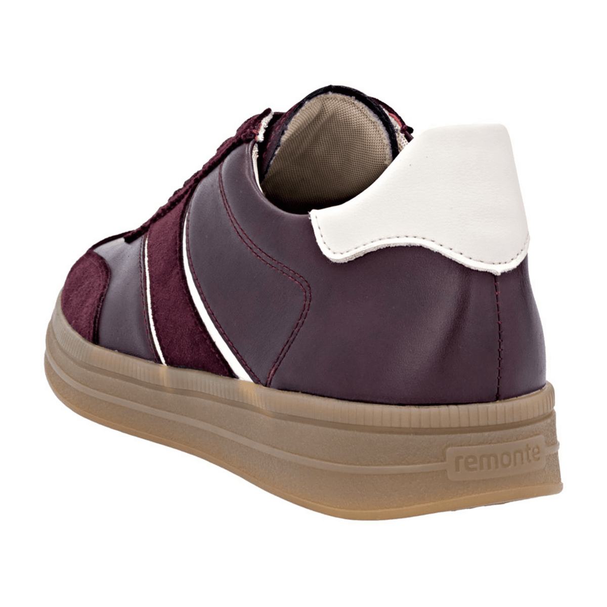 Remonte Women's Red Leather Fashion Trainers with Shock Absorption