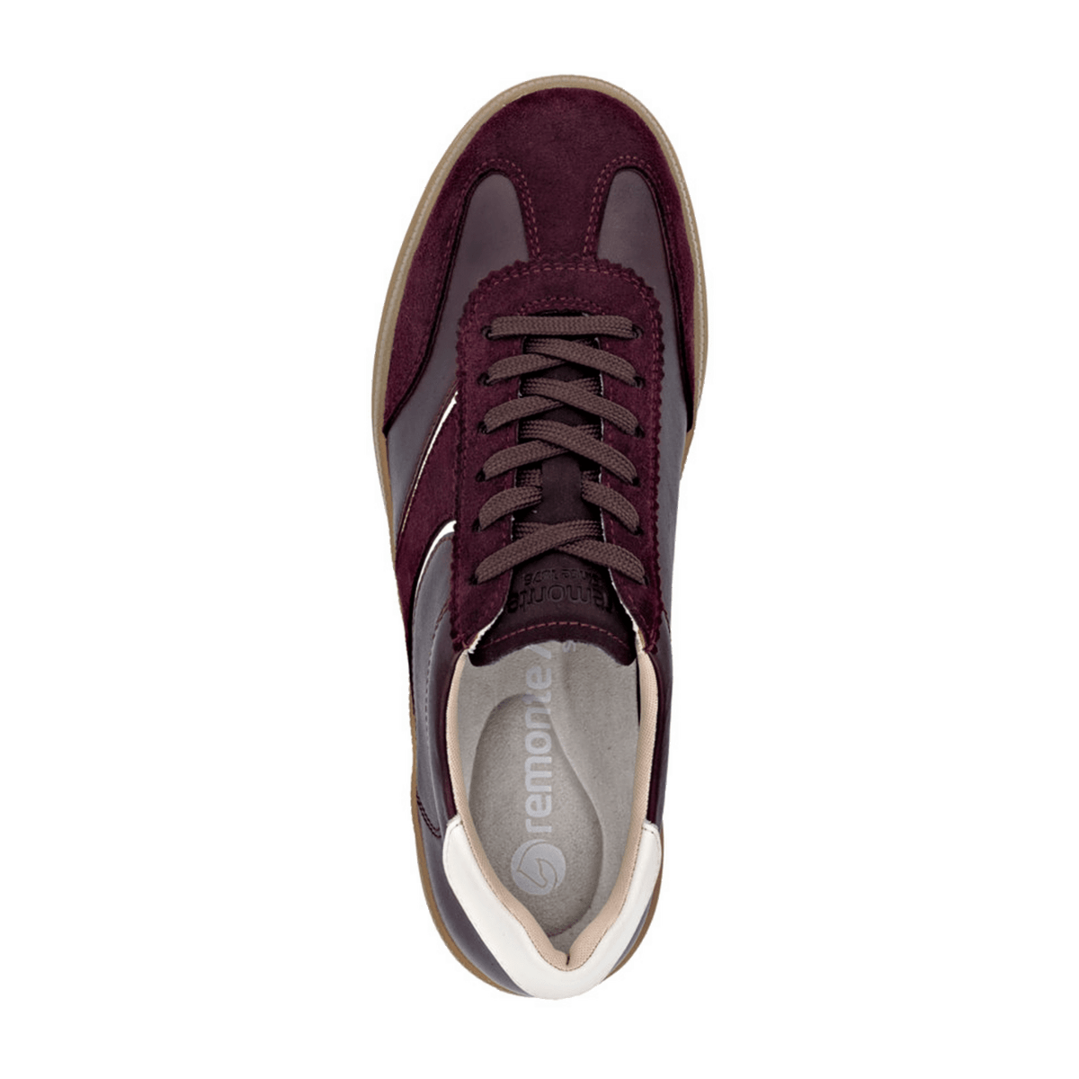 Remonte Women's Red Leather Fashion Trainers with Shock Absorption