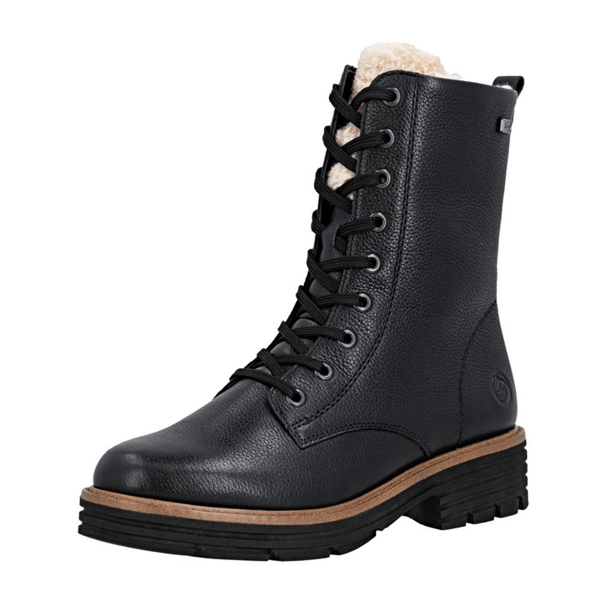 Remonte Women's D0700 Low-Top Sneakers Black Leather Water-Repellent