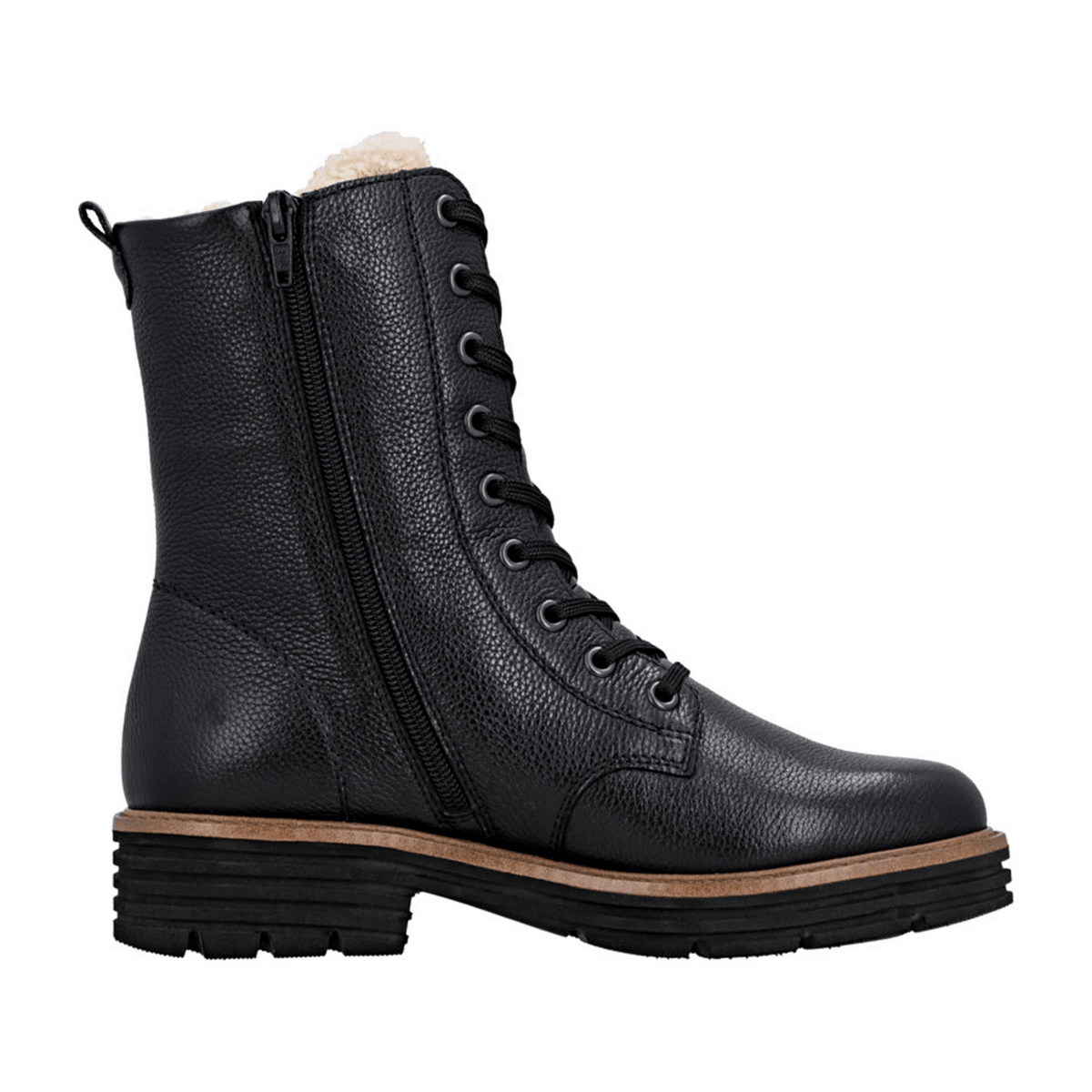 Remonte Women's D0700 Low-Top Sneakers Black Leather Water-Repellent