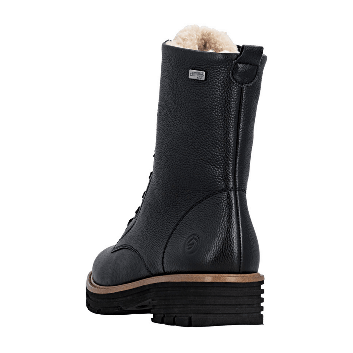 Remonte Women's D0700 Low-Top Sneakers Black Leather Water-Repellent