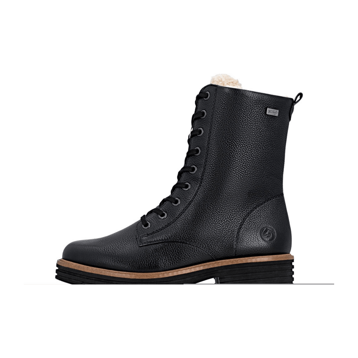 Remonte Women's D0700 Low-Top Sneakers Black Leather Water-Repellent