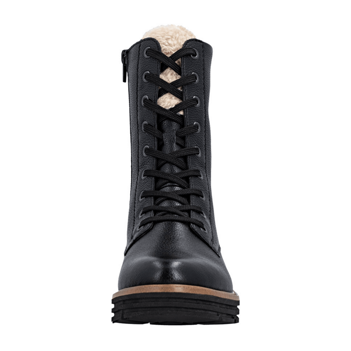 Remonte Women's D0700 Low-Top Sneakers Black Leather Water-Repellent