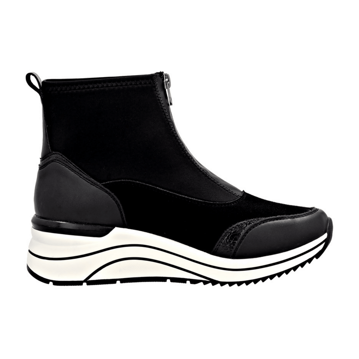 Remonte Women's High-Top Trainers Black Leather with Removable Insole