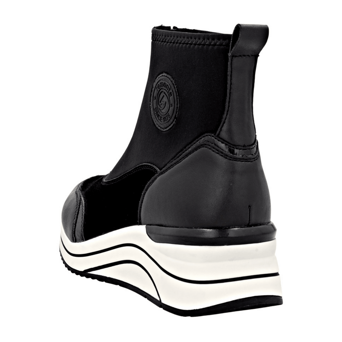 Remonte Women's High-Top Trainers Black Leather with Removable Insole