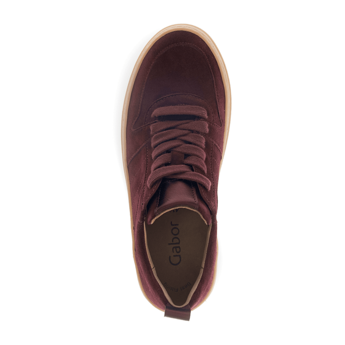 Gabor Women's Low-Top Sneakers - Mulberry Suede Lace-Up Shoes