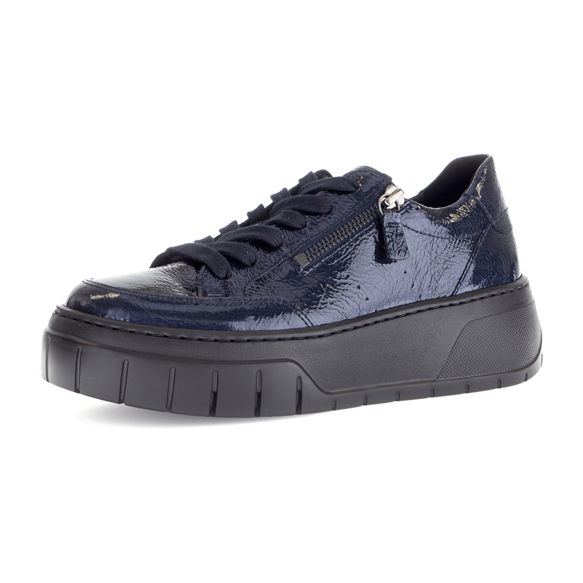 Gabor Women's Low-Top Sneakers Dark Blue Patent Leather