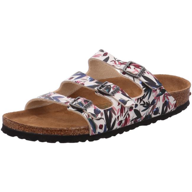 Birkenstock Florida Fresh Floral Fades Off White Vegan Thongs Slides Sandals narrow - Bartel-Shop