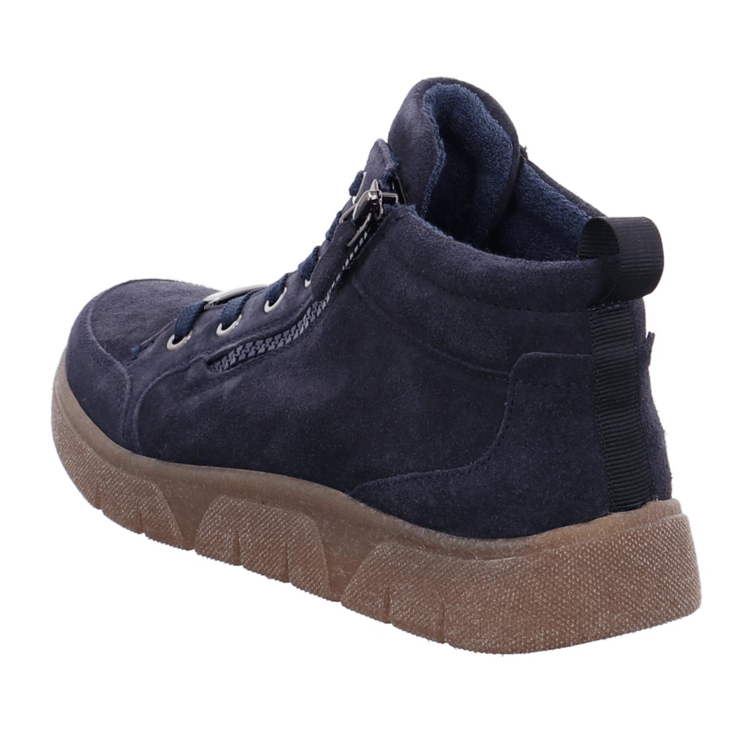 Ara 24453 Women's Leather Lace-Up Boots in Blue with Warm Fleece Lining - Bartel-Shop
