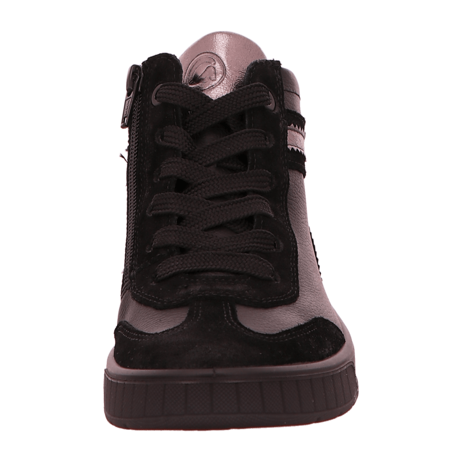 ARA ROM 2.0 Women's Sneakers in Smooth Leather, Black with Lace-Up Closure