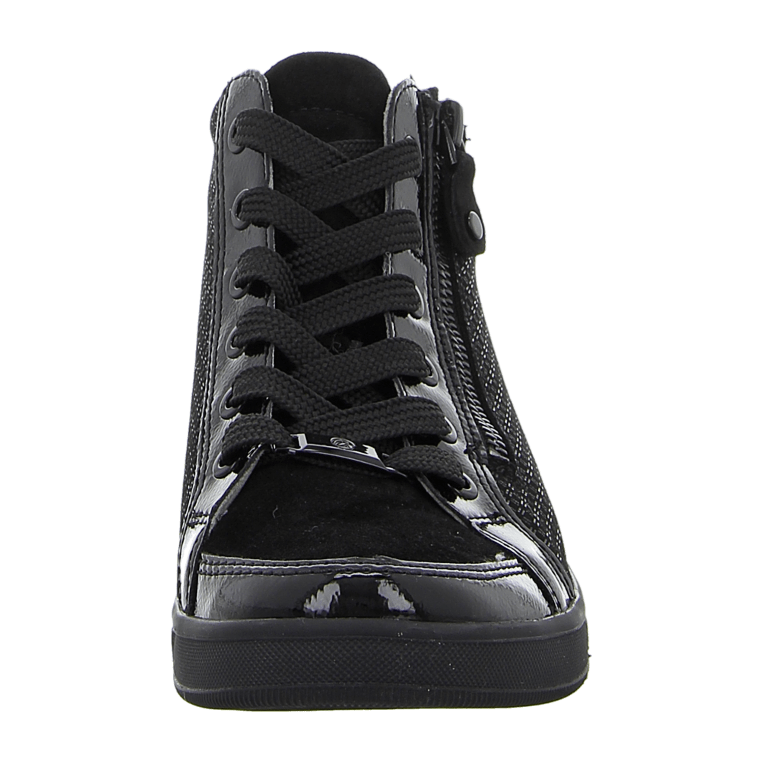 ARA ROM Women's Sneakers in Black Smooth Leather with Lace-Up Closure and Polyurethane Sole