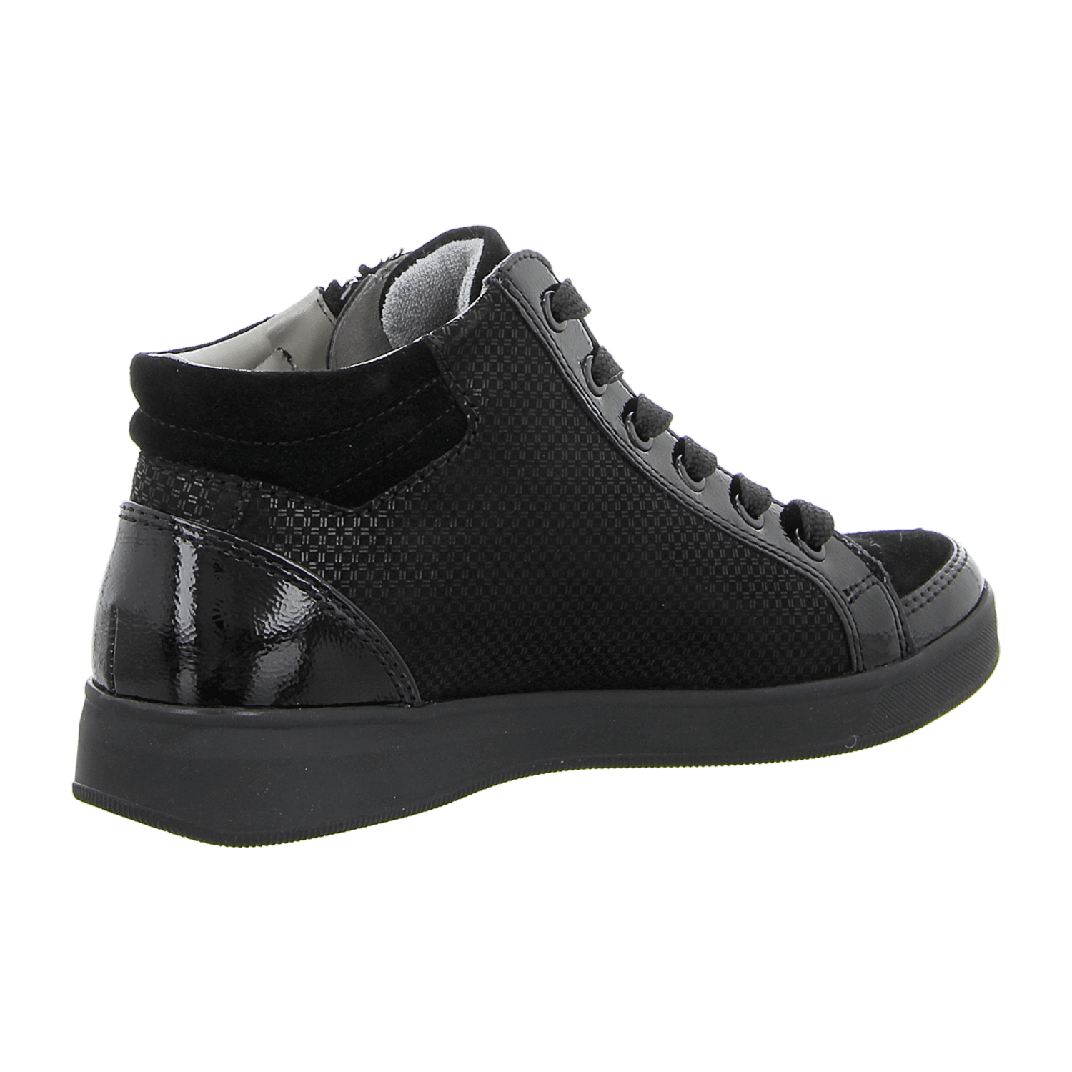 ARA ROM Women's Sneakers in Black Smooth Leather with Lace-Up Closure and Polyurethane Sole