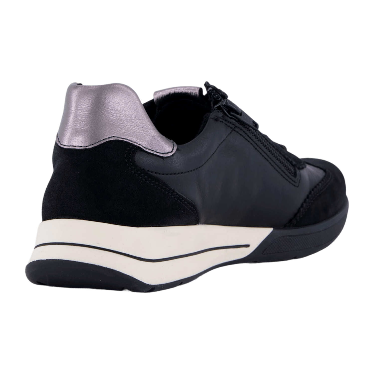 ARA Monza Women's Sneakers in Black Smooth Leather with Lace-Up Closure