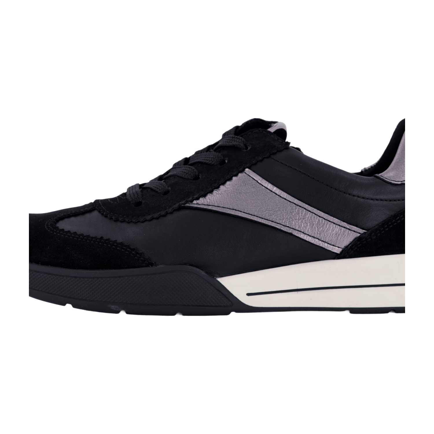 ARA Monza Women's Sneakers in Black Smooth Leather with Lace-Up Closure