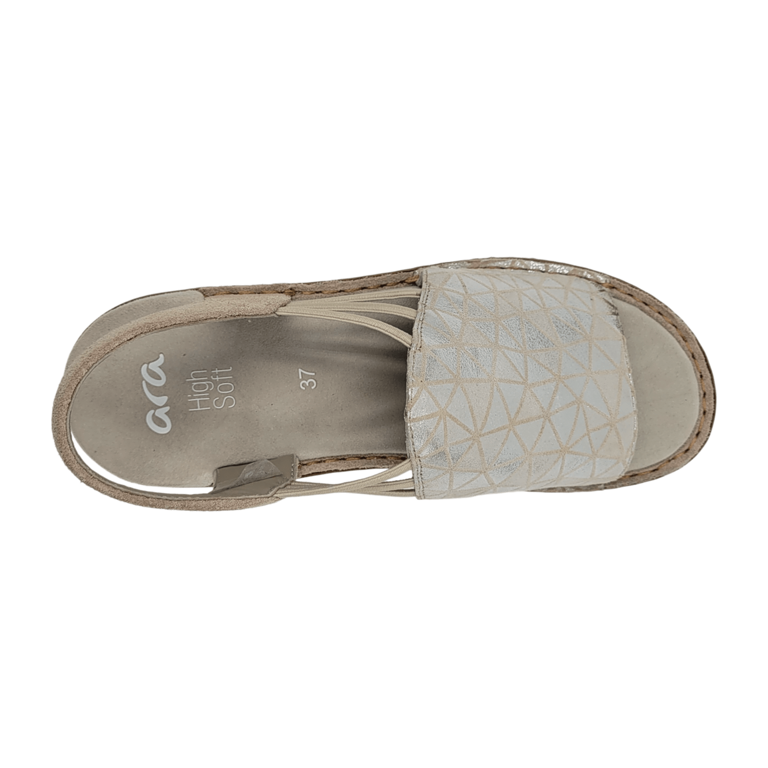 ARA HAWAII Women's Suede Leather Slip-On Ballet Flats with Open Toe in Beige - Bartel-Shop