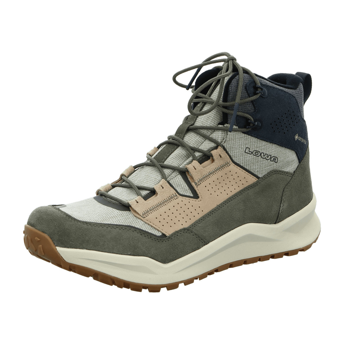 LOWA Kaloya GTX Mid Men's Hiking Shoes Navy Olive Suede