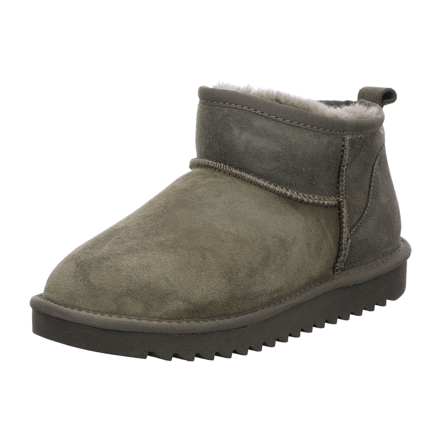 ARA Women's Alaska Suede-Look Bootie with Wool Lining, Pull-On Chelsea Boot in Classic Army Green - Bartel-Shop