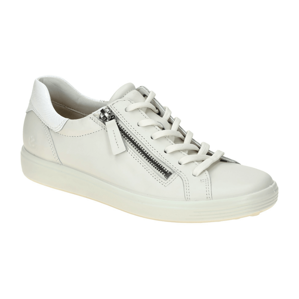 ECCO Soft 7 Women's Sneakers - Offwhite Zip Lace-Up
