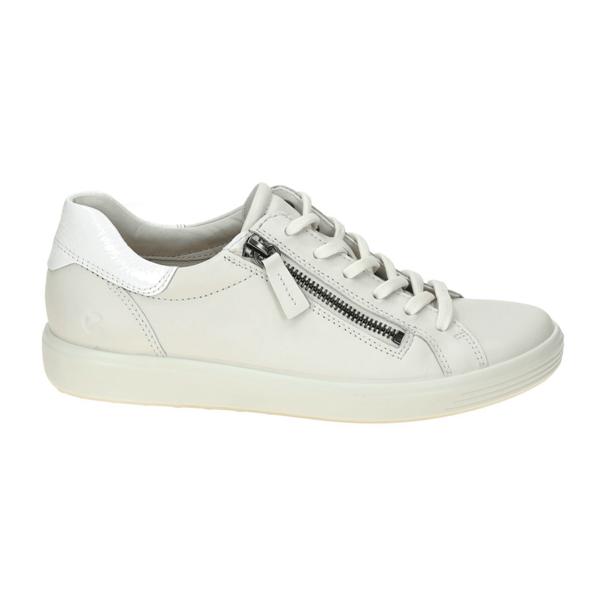 ECCO Soft 7 Women's Sneakers - Offwhite Zip Lace-Up